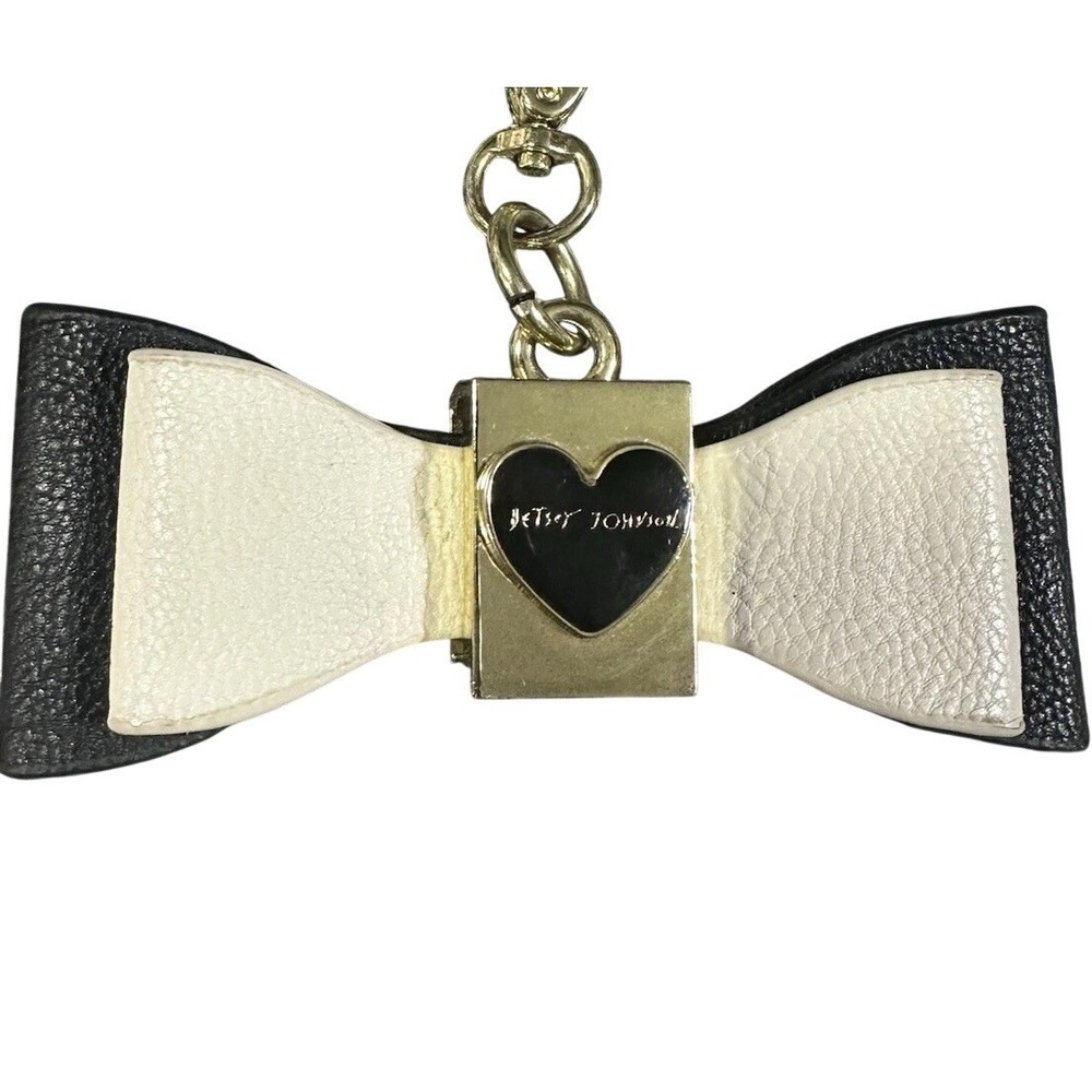 Betsy Johnson Charm, Black, And Cream Bow !